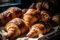 Golden Croissant Stack: Delectable, Buttery, Flaky Layers Cooling on Wire Rack