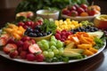 mouthwatering plate of fresh fruits and vegetables