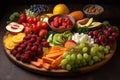 mouthwatering plate of fresh fruits and vegetables