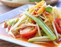 A mouthwatering plate of som tum thai,