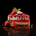 Mouthwatering slice of Strawberry Shortcake Royalty Free Stock Photo