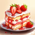 Mouthwatering slice of Strawberry Shortcake Royalty Free Stock Photo