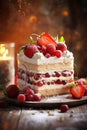 Mouthwatering slice of Strawberry Shortcake Royalty Free Stock Photo