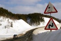 Mouting pass Kholmskiy in winter Royalty Free Stock Photo
