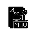 MOV file black glyph icon