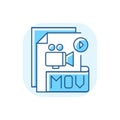 MOV file blue RGB color icon