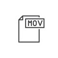 Mov format document line icon