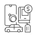movable assets line icon vector illustration