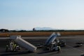 movable boarding ramps at the airport