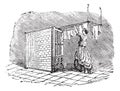 Movable clothes dryer vintage engraving