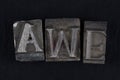 movable type alphabet set Royalty Free Stock Photo