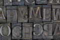 movable type alphabet set Royalty Free Stock Photo