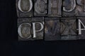 movable type alphabet set Royalty Free Stock Photo