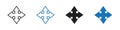 Move arrow icon linear graphics set vector in black Royalty Free Stock Photo