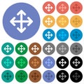Move arrows round flat multi colored icons