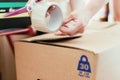 Move. Cardboard, boxes and stuff for moving into a new home, packaging Royalty Free Stock Photo