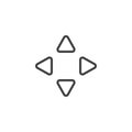 Move cursor arrows line icon