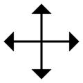 Move cursor. Four direction arrow icon in simple line style