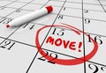 Move Date Day Moving Relocation Calendar Word Circled