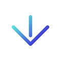 Move downward pixel perfect gradient linear ui icon Royalty Free Stock Photo