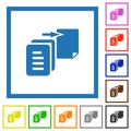 Move file solid flat framed icons