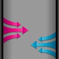 Move forward pink and blue arrows Royalty Free Stock Photo