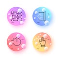 Move gesture, Binary code and Cooking timer minimal line icons. For web application, printing. Vector