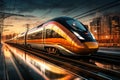 On the move High speed train in motion, conveying a business vibe