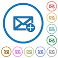 Move mail icons with shadows and outlines Royalty Free Stock Photo