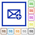 Move mail flat framed icons Royalty Free Stock Photo