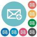 Move mail flat round icons Royalty Free Stock Photo