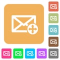 Move mail rounded square flat icons Royalty Free Stock Photo