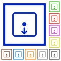 Move object down flat framed icons