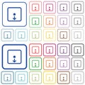 Move object down outlined flat color icons