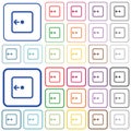 Move object left outlined flat color icons