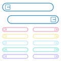 Move object right icons in rounded color ghost buttons Royalty Free Stock Photo