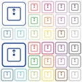 Move object up outlined flat color icons