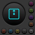 Move object up dark push buttons with color icons Royalty Free Stock Photo