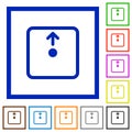 Move object up flat framed icons