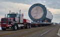 Oversized load on highway 63 on the way to Fort McMurray oilsands in northern Alberta