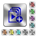 Move playlist item rounded square steel buttons