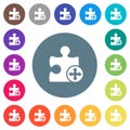 Move plugin flat white icons on round color backgrounds