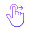 Move to right gradient linear vector icon