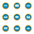 Move the train icons set, flat style