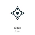 Move vector icon on white background. Flat vector move icon symbol sign from modern arrows collection for mobile concept and web