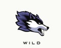 Move wild head wolf roar e-sport art logo design inspiration Royalty Free Stock Photo