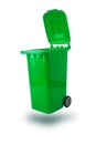 Moveable Green Recycle Bin isolated Royalty Free Stock Photo