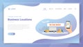 Moved business location concept for website template or landing homepage vector