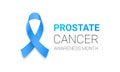 Movember men health man prostate cancer November awareness month vector blue ribbon Royalty Free Stock Photo