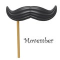 Movember 3d illustration Royalty Free Stock Photo